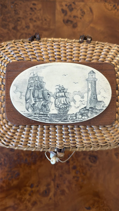 Large Nantucket Basket, Signed by Farnum