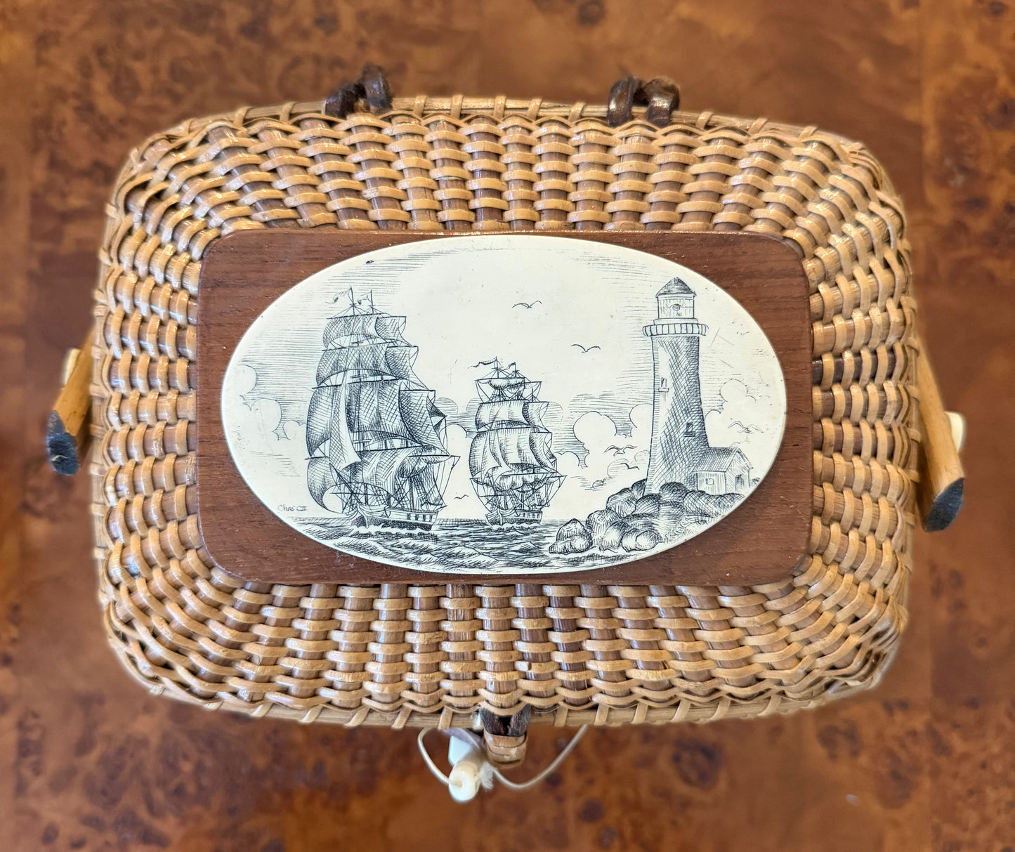 Large Nantucket Basket, Signed by Farnum