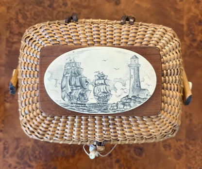Large Nantucket Basket, Signed by Farnum