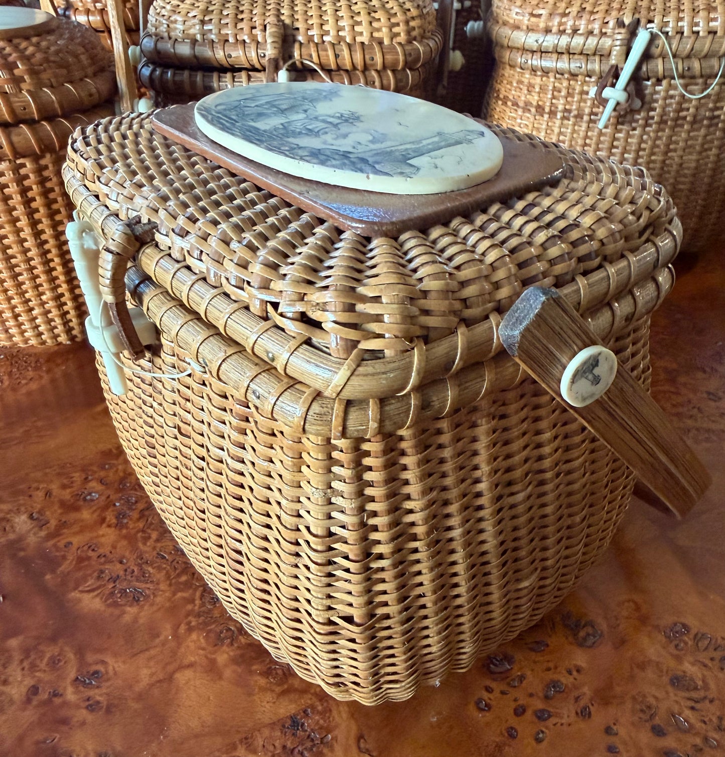 Large Nantucket Basket, Signed by Farnum