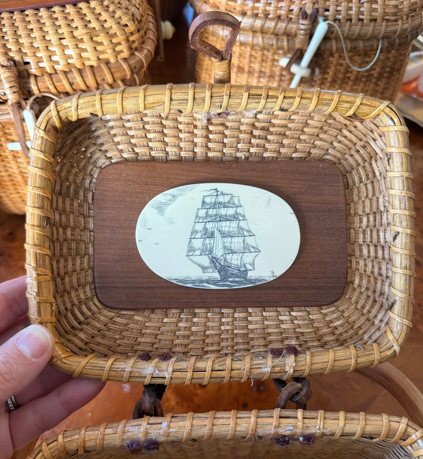 Large Nantucket Basket, Signed by Farnum